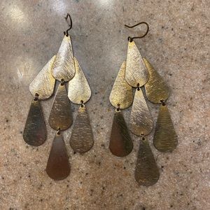 Marcia Moran Gold Carola Raindrop Chandelier Earrings
